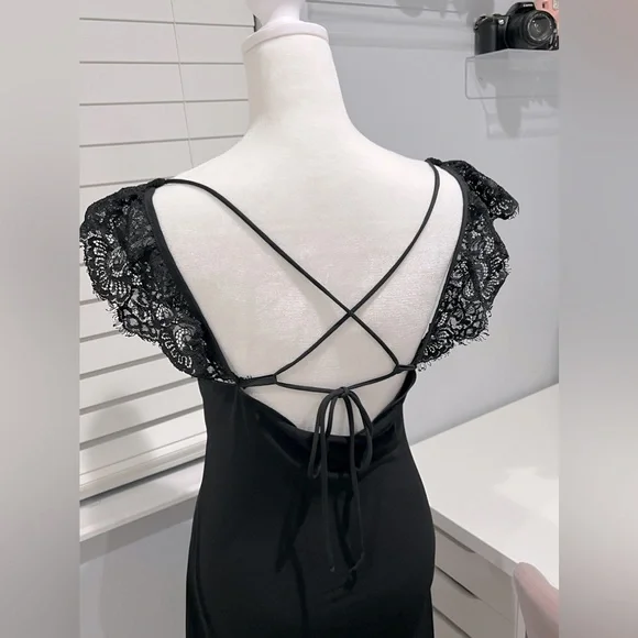 Vintage Y2K Moda International Black Midi Dress - Picture 10 of 10